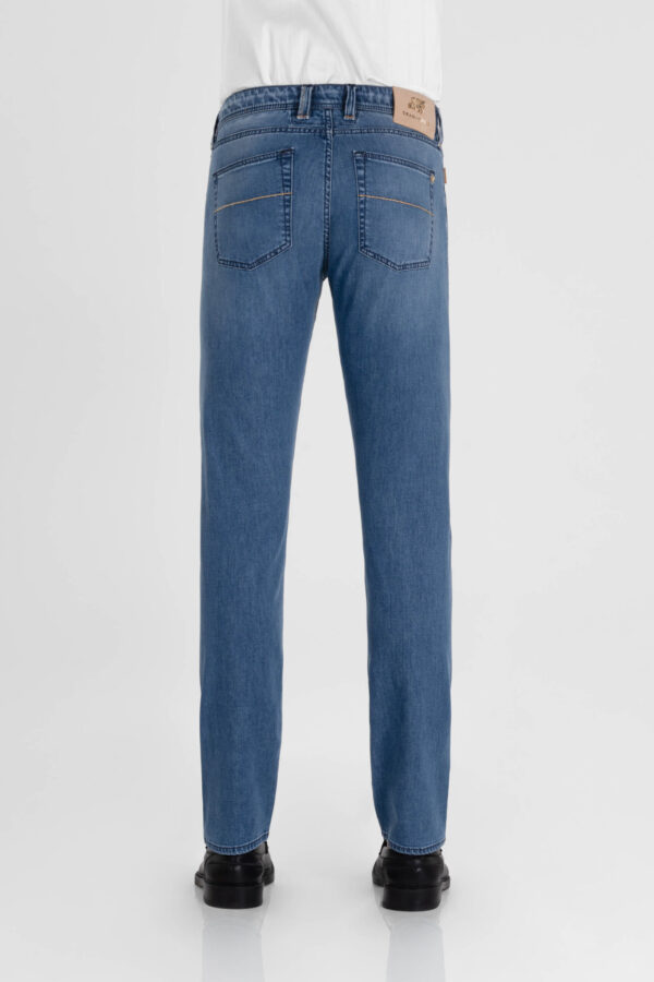 Sartoria Tramarossa JEANS MICHELANGELO ZIP REGULAR IN DENIM SETA BLU MEDIO