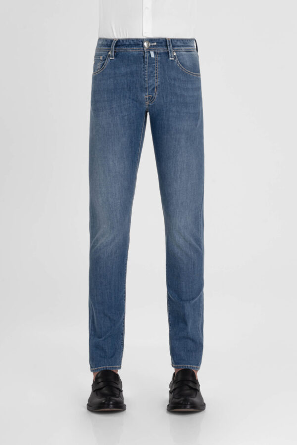 Sartoria Tramarossa JEANS MICHELANGELO ZIP REGULAR IN DENIM SUPER LEGGERO BLU MEDIO