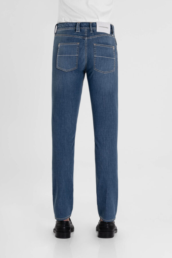 Sartoria Tramarossa JEANS MICHELANGELO ZIP REGULAR IN DENIM SUPER LEGGERO BLU MEDIO