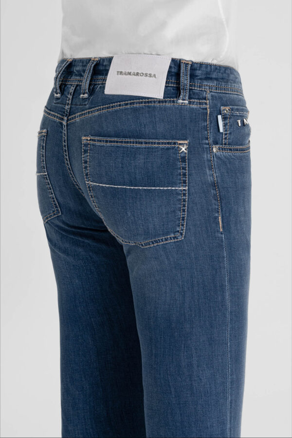 Sartoria Tramarossa JEANS MICHELANGELO ZIP REGULAR IN DENIM SUPER LEGGERO BLU MEDIO