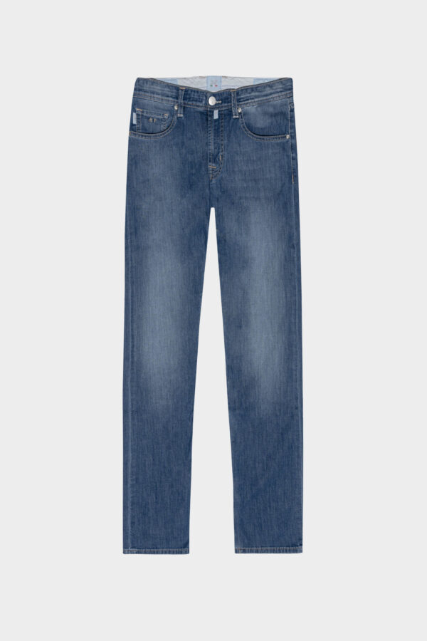 Sartoria Tramarossa JEANS MICHELANGELO ZIP REGULAR IN DENIM SUPER LEGGERO BLU MEDIO