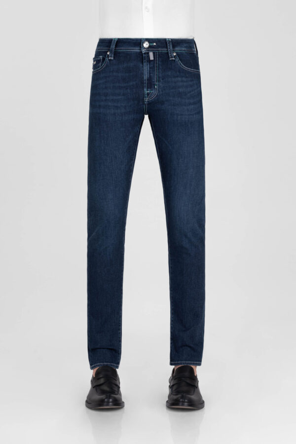 Sartoria Tramarossa JEANS MICHELANGELO ZIP SS SLIM IN DENIM STRETCH BLU SCURO