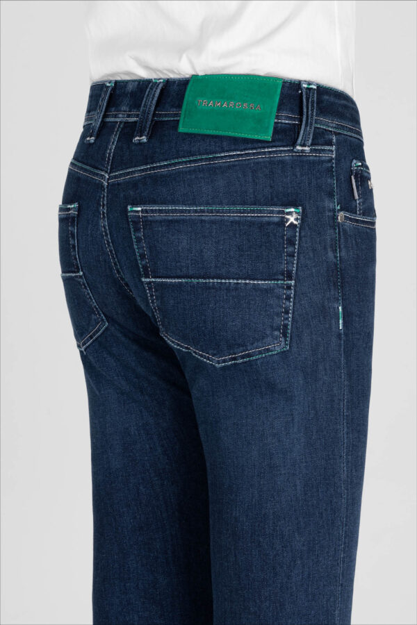 Sartoria Tramarossa JEANS MICHELANGELO ZIP SS SLIM IN DENIM STRETCH BLU SCURO