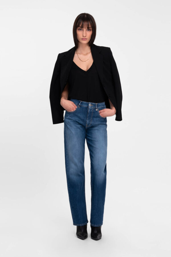 Sartoria Tramarossa JEANS MONICA STRAIGHT IN DENIM BLU MEDIO