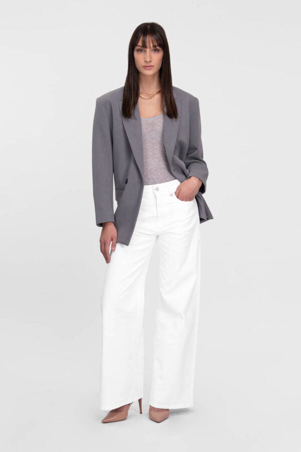 Sartoria Tramarossa JEANS MONICA WIDE WIDE LEG IN BULL DI COTONE BIANCO