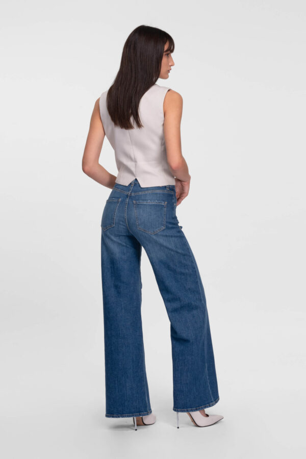 Sartoria Tramarossa JEANS MONICA WIDE WIDE LEG IN DENIM BLU MEDIO