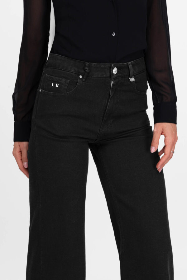 Sartoria Tramarossa JEANS MONICA WIDE WIDE LEG IN DENIM NERO