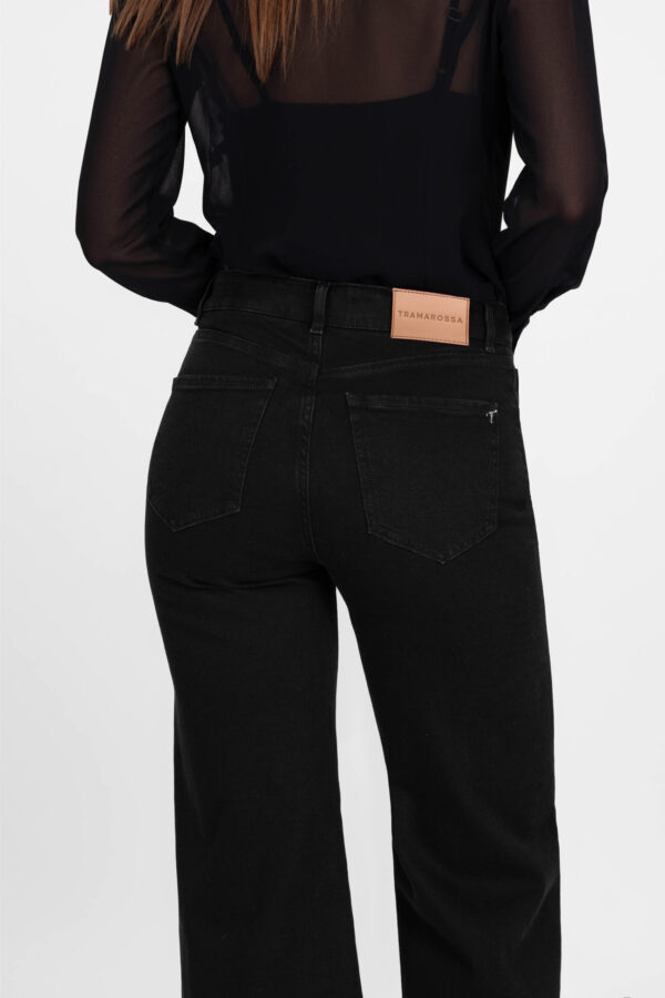 Sartoria Tramarossa JEANS MONICA WIDE WIDE LEG IN DENIM NERO