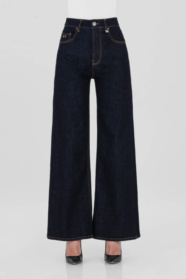 Sartoria Tramarossa JEANS MONICA WIDE WIDE LEG IN DENIM NERO