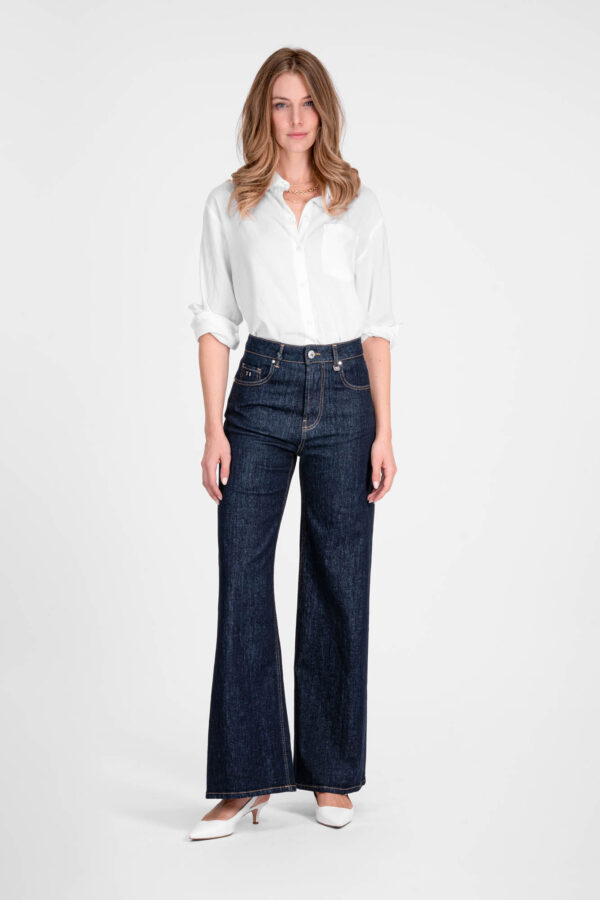Sartoria Tramarossa JEANS MONICA WIDE WIDE LEG IN DENIM NERO