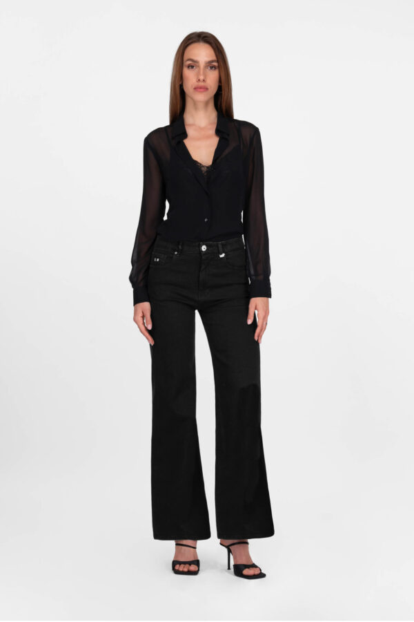 Sartoria Tramarossa JEANS MONICA WIDE WIDE LEG IN DENIM NERO