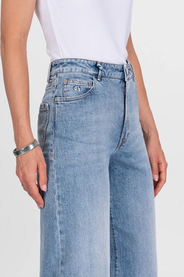 Sartoria Tramarossa JEANS VIOLA WIDE LEG IN DENIM BLU CHIARO