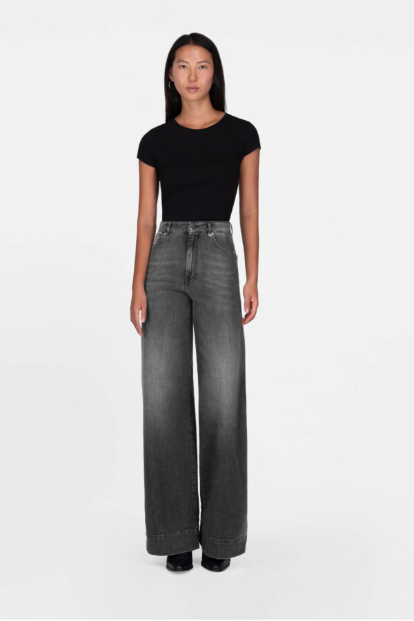 Sartoria Tramarossa JEANS VIOLA WIDE LEG IN DENIM NERO