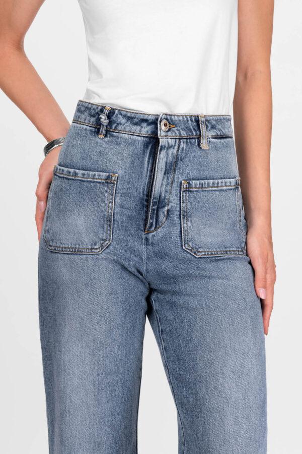 Sartoria Tramarossa JEANS VIRGINIA WIDE LEG IN DENIM BLU CHIARO