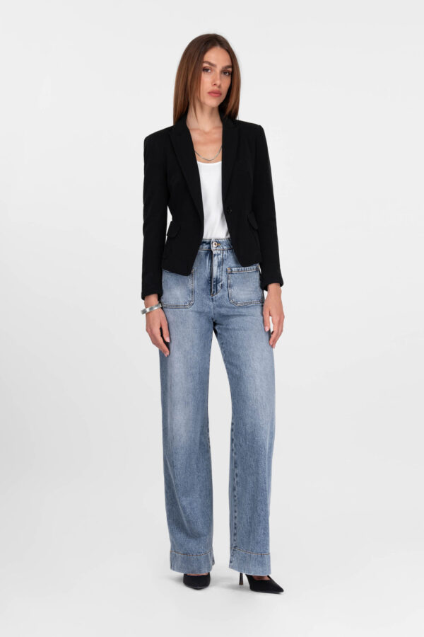 Sartoria Tramarossa JEANS VIRGINIA WIDE LEG IN DENIM BLU CHIARO