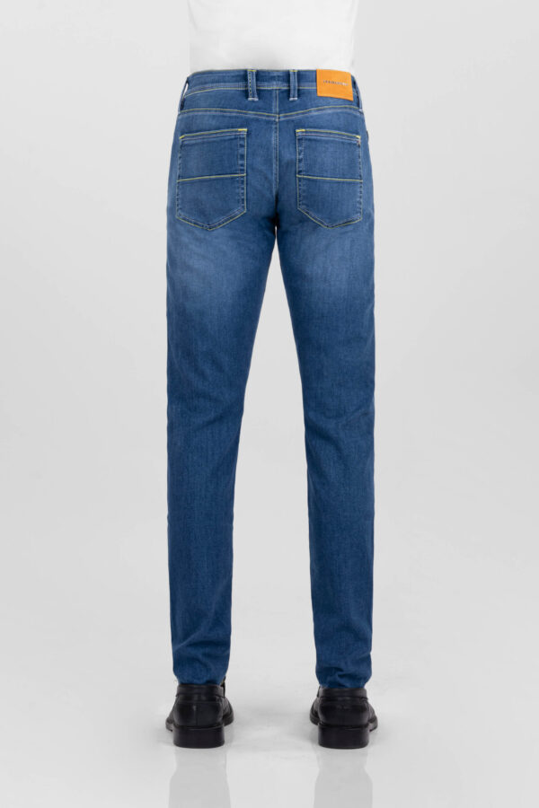 Sartoria Tramarossa MICHELANGELO ZIP SS SLIM MEDIUM BLUE STRETCH DENIM JEANS