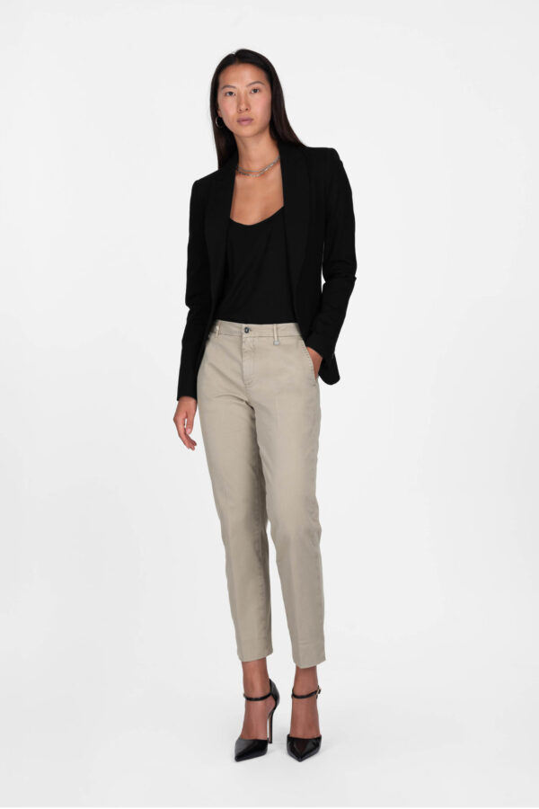 Sartoria Tramarossa PANTALONE ADELE SLIM IN COTONE BEIGE Sartoria Tramarossa PANTALONE ADELE SLIM IN COTONE BEIGE