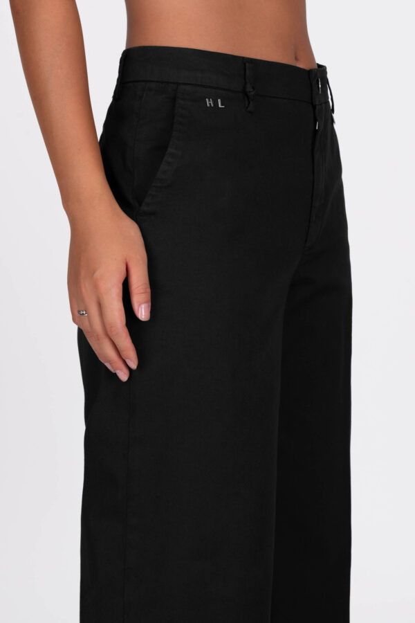 Sartoria Tramarossa PANTALONE AMELIA WIDE LEG IN GABARDINA DI COTONE NERO
