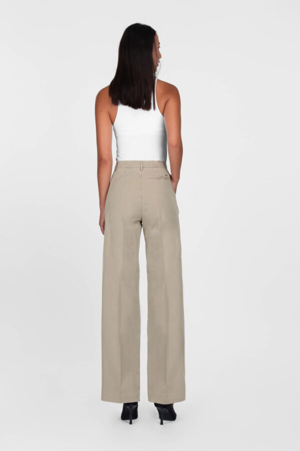 Sartoria Tramarossa PANTALONE AURELIA WIDE LEG GABARDINA DI COTONE SAND