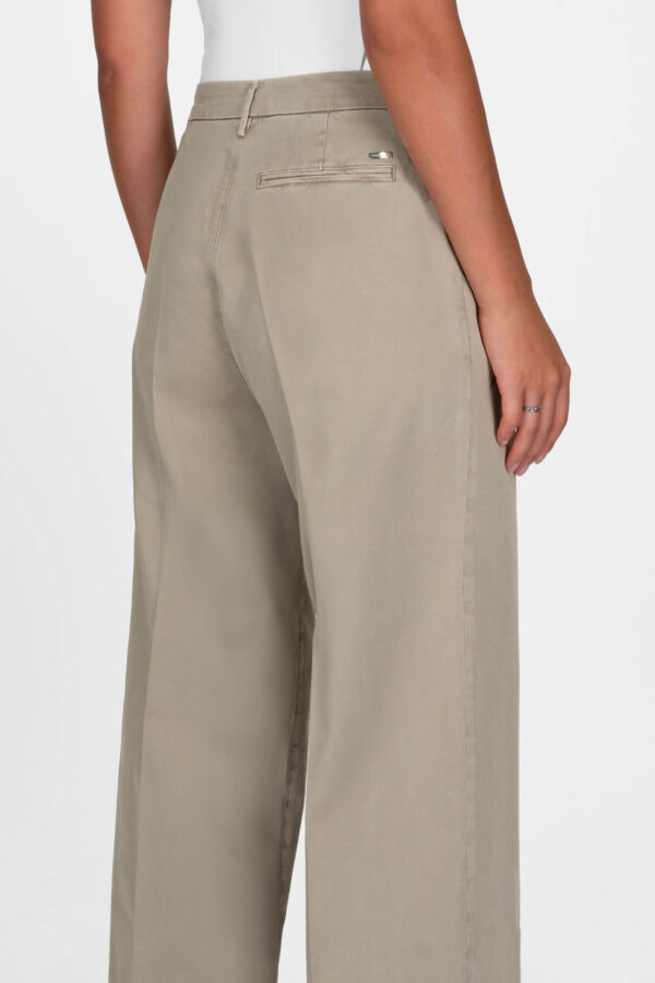 Sartoria Tramarossa PANTALONE AURELIA WIDE LEG GABARDINA DI COTONE SAND