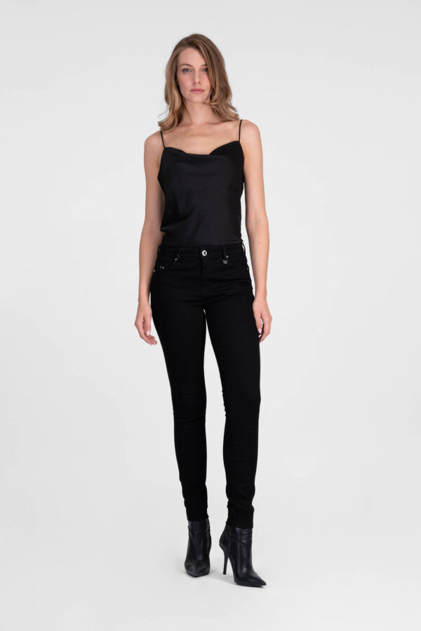 Sartoria Tramarossa PANTALONE BIANCA SLIM SKINNY IN DENIM STRETCH NERO