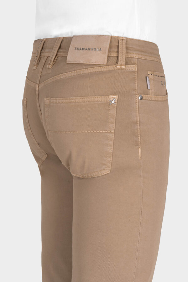 Sartoria Tramarossa PANTALONE LEONARDO BUTTONS REGULAR IN BULL DI COTONE BEIGE