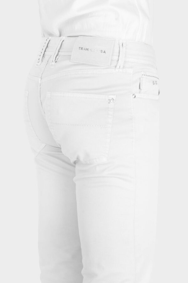 Sartoria Tramarossa PANTALONE LEONARDO BUTTONS REGULAR IN BULL DI COTONE WHITE