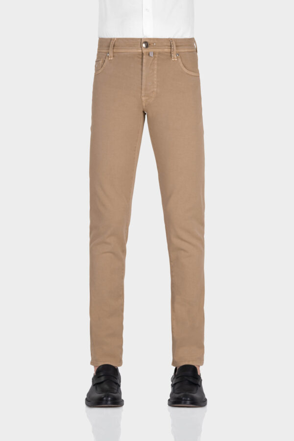 Sartoria Tramarossa PANTALONE LEONARDO BUTTONS REGULAR IN BULL DI COTONE BEIGE