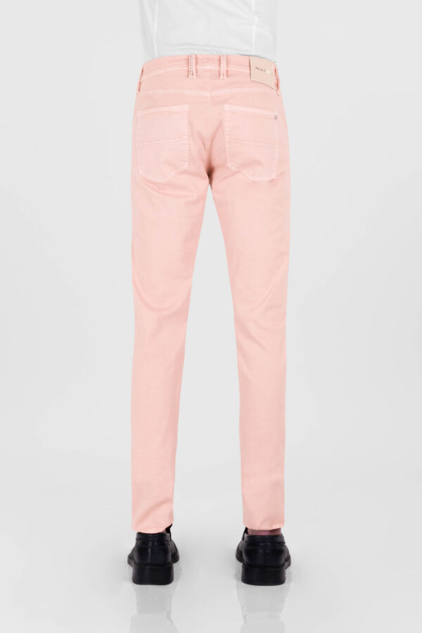 Sartoria Tramarossa PANTALONE LEONARDO ZIP SS SLIM IN GABARDINA DI COTONE STRETCH ROSA