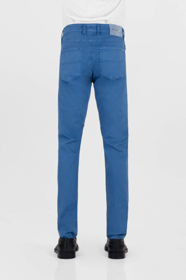 Sartoria Tramarossa PANTALONE LEONARDO ZIP SS SLIM IN GABARDINA DI COTONE STRETCH BLU MEDIO