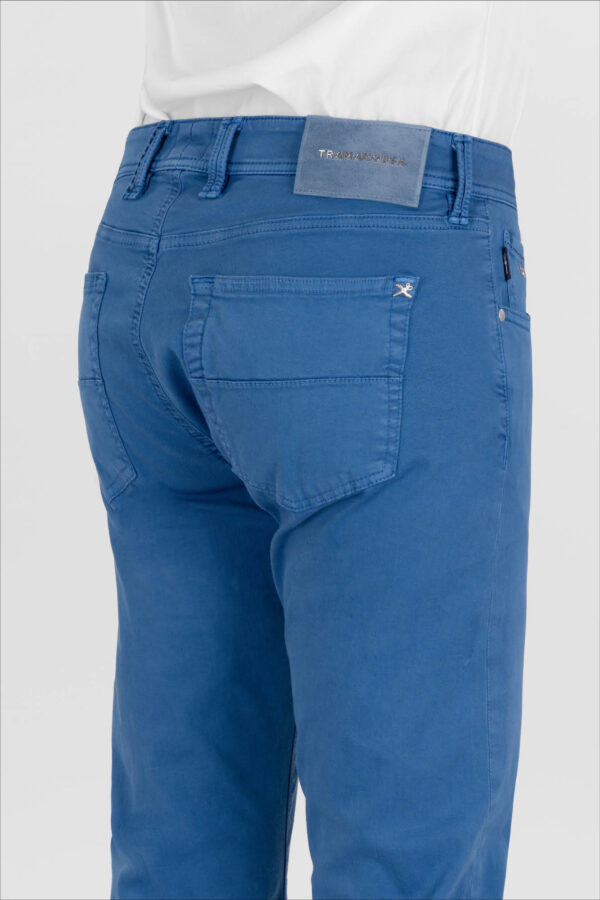 Sartoria Tramarossa PANTALONE LEONARDO ZIP SS SLIM IN GABARDINA DI COTONE STRETCH BLU MEDIO