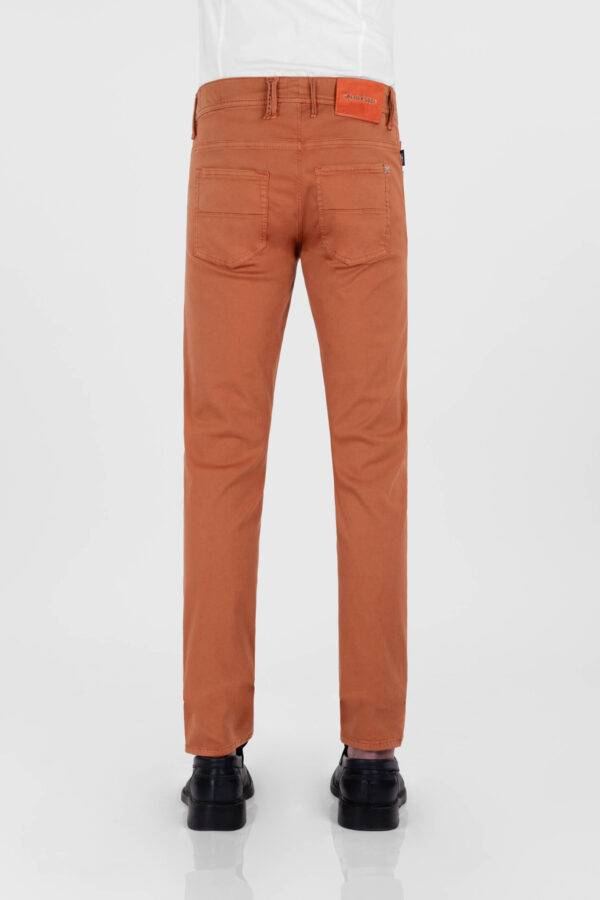 Sartoria Tramarossa PANTALONE LEONARDO ZIP SS SLIM IN GABARDINA DI COTONE STRETCH ARANCIONE