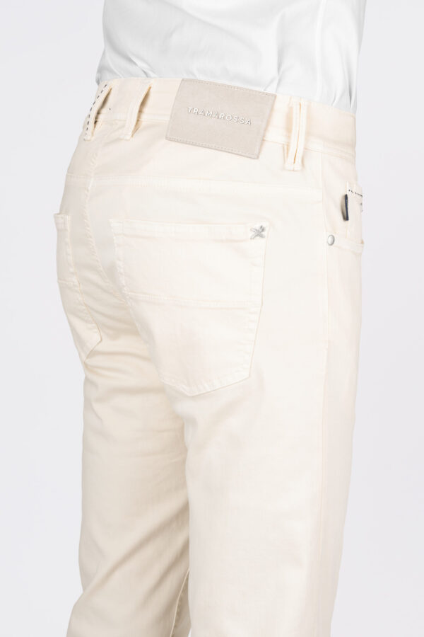 Sartoria Tramarossa PANTALONE LEONARDO ZIP SS SLIM IN GABARDINA DI COTONE STRETCH BEIGE