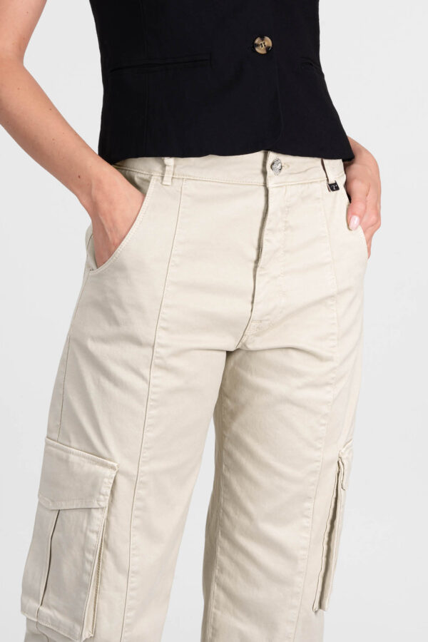 Sartoria Tramarossa PANTALONE LUCIA MUM IN GABARDINA DI COTONE BEIGE