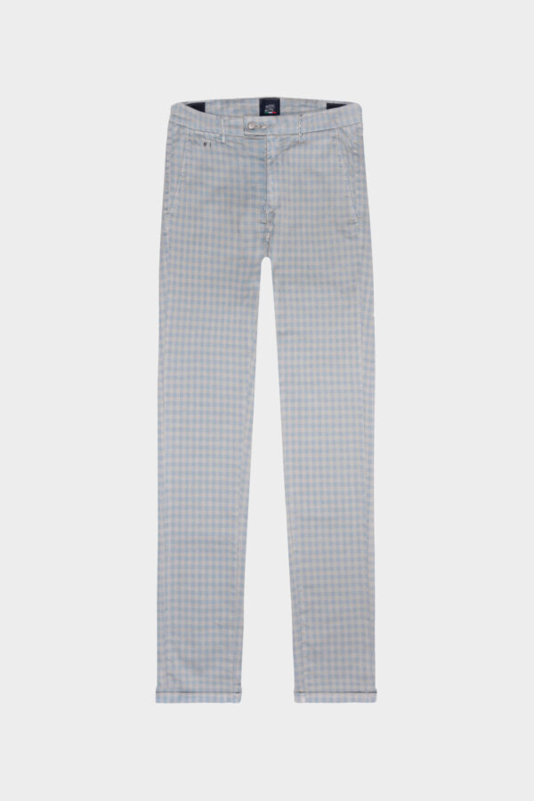Sartoria Tramarossa PANTALONE LUIS SLIM IN GABARDINA LEGGERA DI COTONE CON STAMPA ESTERNA STRETCH GRIGIO