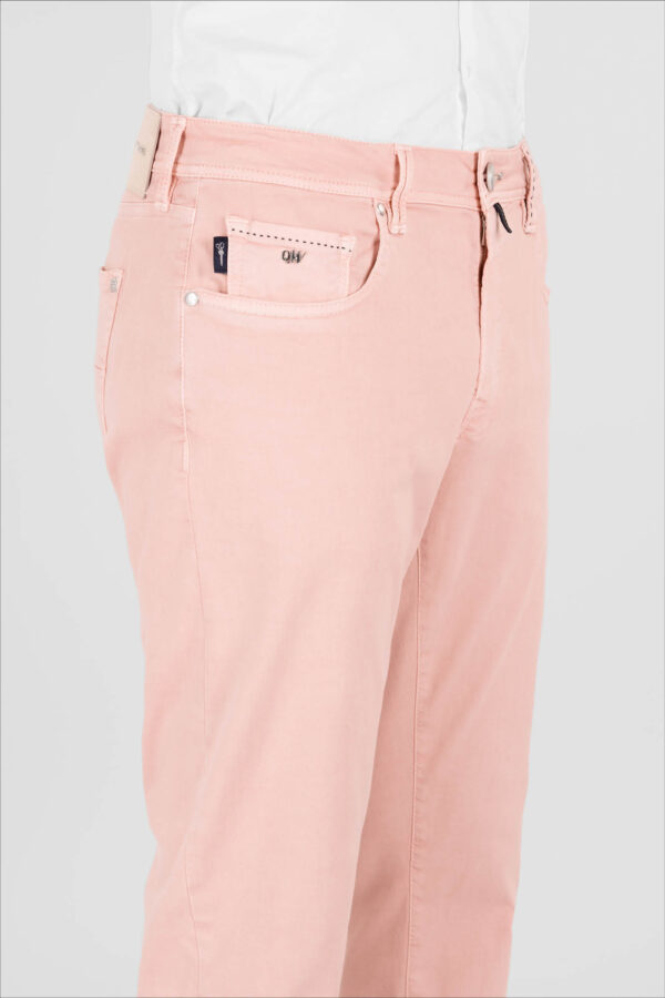Sartoria Tramarossa PANTALONE MICHELANGELO ZIP SS REGULAR IN GABARDINA DI COTONE STRETCH ROSA