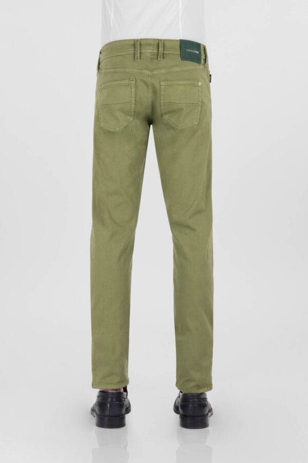Sartoria Tramarossa PANTALONE MICHELANGELO ZIP SS REGULAR IN GABARDINA DI COTONE STRETCH VERDE