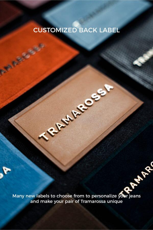 Sartoria Tramarossa PANTALONE MICHELANGELO ZIP SS REGULAR IN GABARDINA DI COTONE CON STAMPA ESTERNA BLU CHIARO