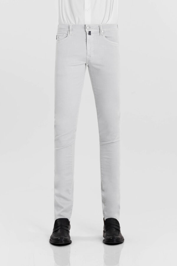 Sartoria Tramarossa PANTALONE MICHELANGELO ZIP SS REGULAR IN GABARDINA DI COTONE STRETCH GRIGIO