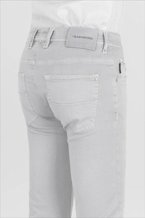 Sartoria Tramarossa PANTALONE MICHELANGELO ZIP SS REGULAR IN GABARDINA DI COTONE STRETCH GRIGIO