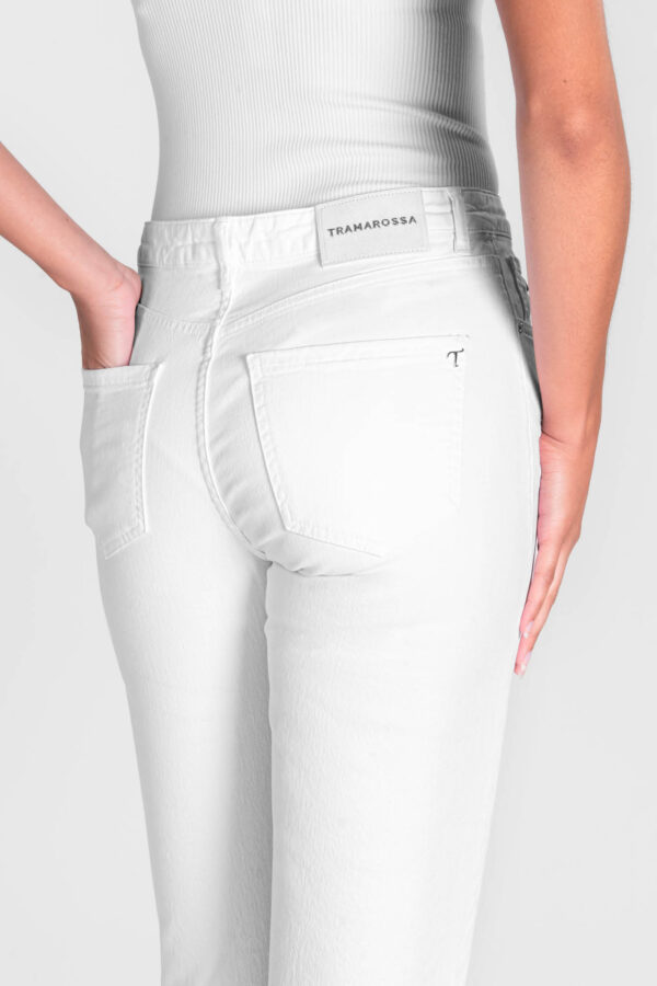 Sartoria Tramarossa PANTALONE MONICA FLARE CUT FLARE IN BULL DI COTONE BIANCO