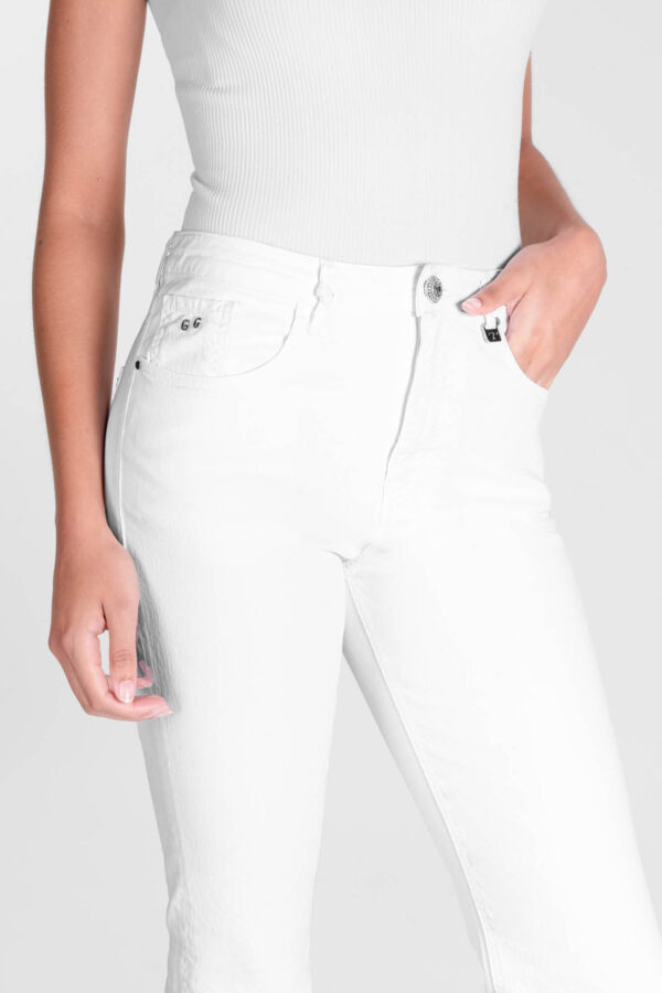 Sartoria Tramarossa PANTALONE MONICA FLARE CUT FLARE IN BULL DI COTONE BIANCO