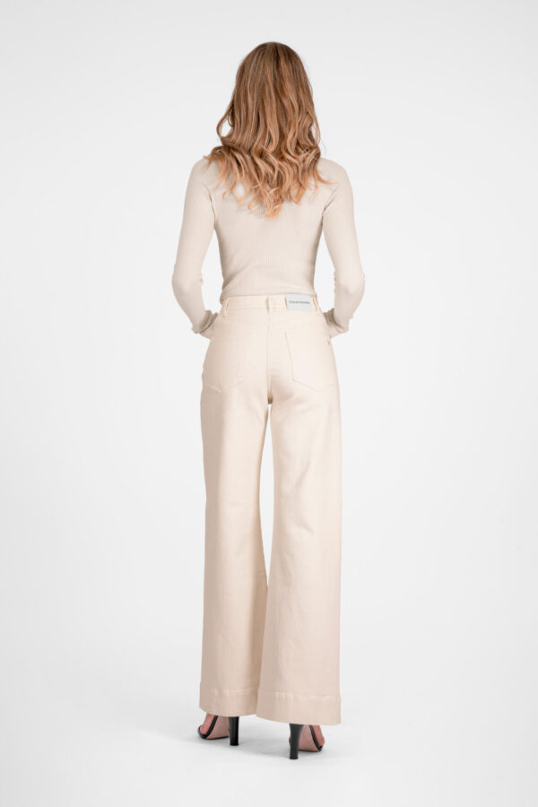 Sartoria Tramarossa PANTALONE VIOLA WIDE LEG IN BULL DI COTONE BEIGE