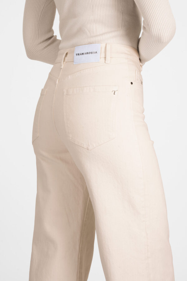 Sartoria Tramarossa PANTALONE VIOLA WIDE LEG IN BULL DI COTONE BEIGE