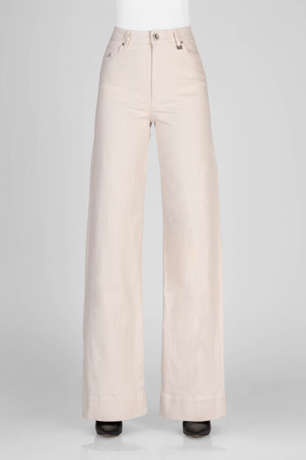 Sartoria Tramarossa PANTALONE VIOLA WIDE LEG IN BULL DI COTONE BEIGE