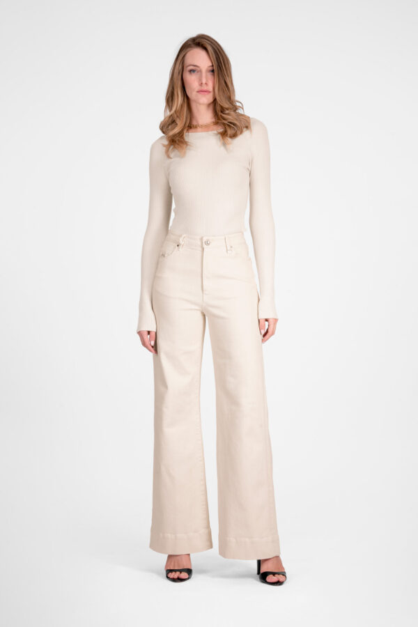 Sartoria Tramarossa PANTALONE VIOLA WIDE LEG IN BULL DI COTONE BEIGE