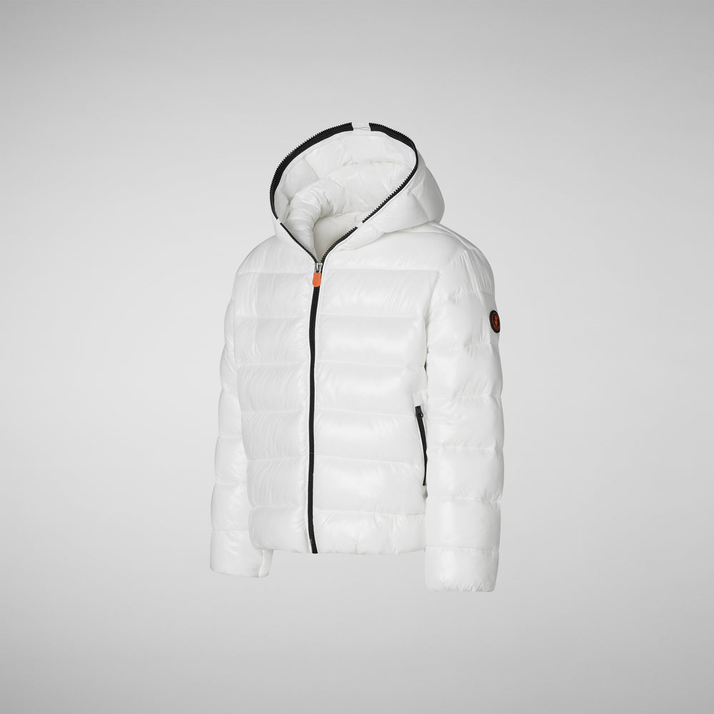 Save The Duck BOMBER CON CAPPUCCIO BAMBINA IMARA BIANCO