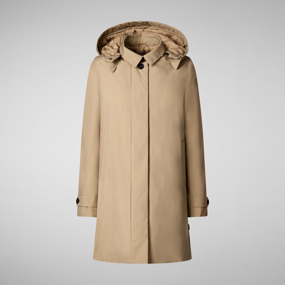 Save The Duck CAPPOTTO CON CAPPUCCIO EMBIE STARDUST BEIGE