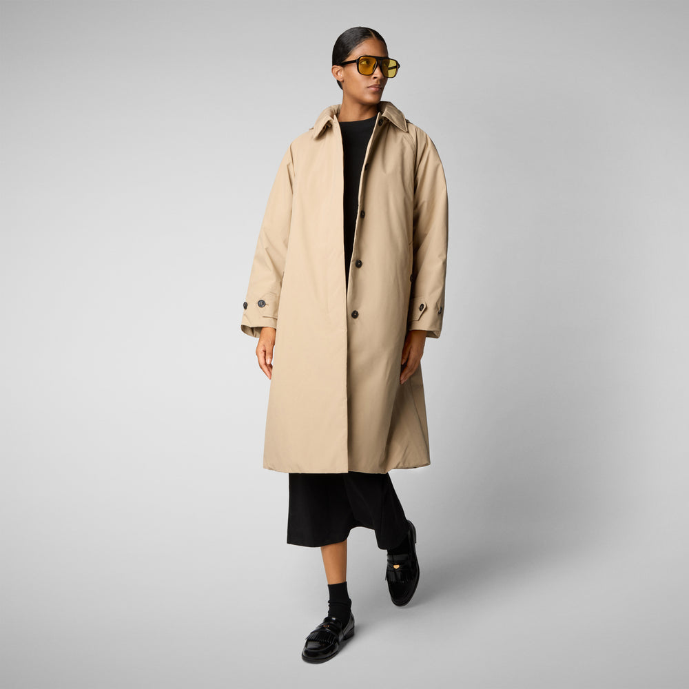 Save The Duck CAPPOTTO CON CAPPUCCIO ZOEY STARDUST BEIGE