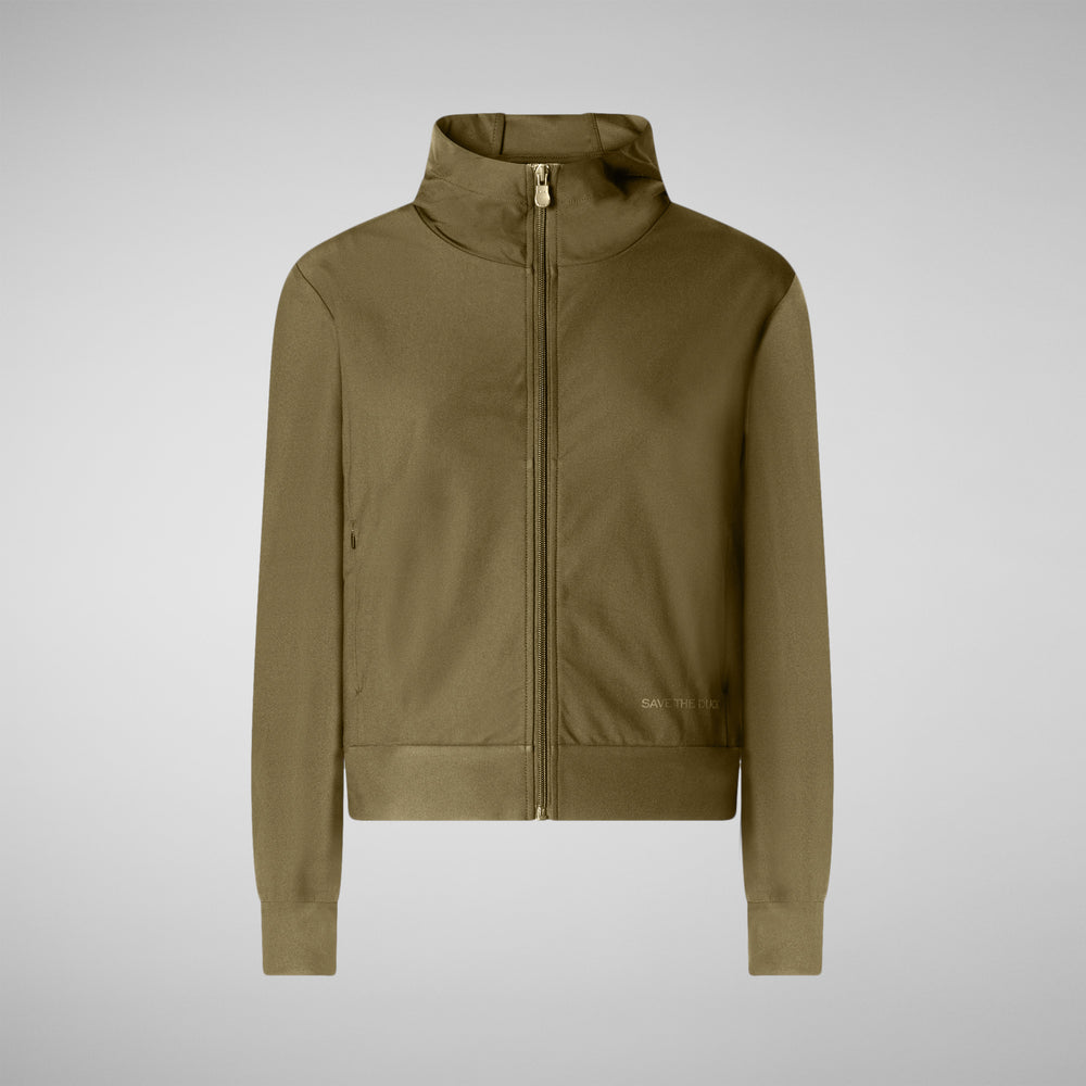 Save The Duck FELPA CON CAPPUCCIO DONNA PEAR VERDE MUSCHIO